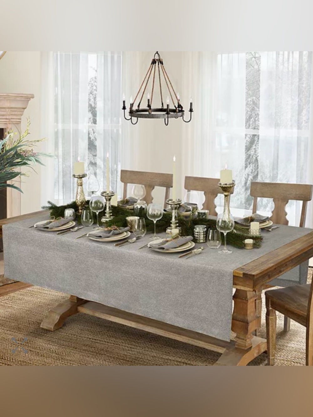 Villeroy & Boch La Classica Metallic Linen Tablecloth 70x120 Gray Silver